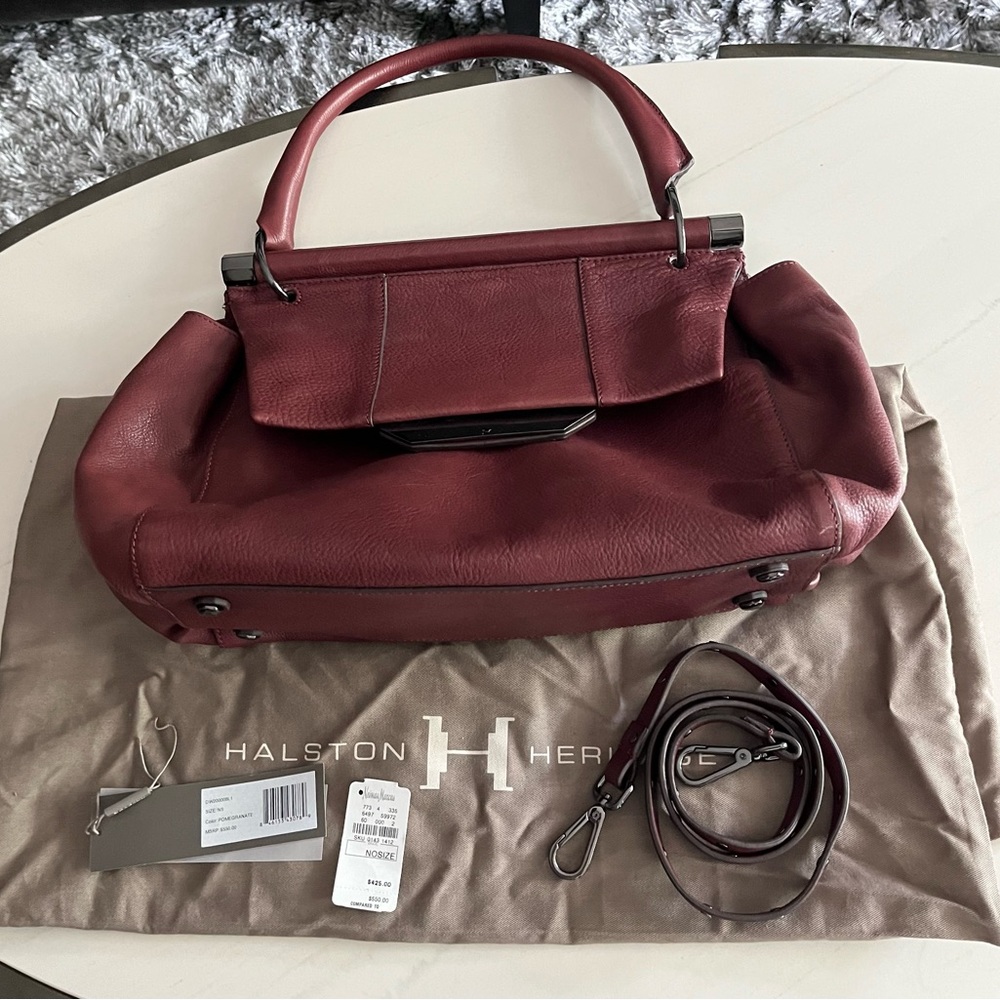 Halston Heritage handbag new (tags cut) in pomegranate